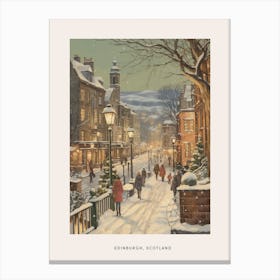 Vintage Winter Poster Edinburgh Scotland 2 Canvas Print