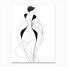 Line Art Woman Body 8 Canvas Print