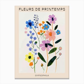 Spring Floral French Poster  Gypsophila 5 Canvas Print