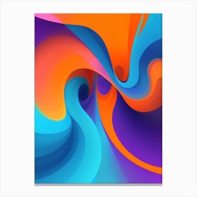 Abstract Colorful Waves Vertical Composition 19 Canvas Print