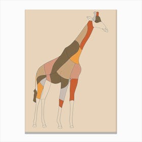 Giraffe - Boho, Line Art 8 Canvas Print