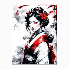 Traditional Japanese Art Style Geisha Girl 7 Canvas Print