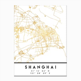 Shanghai China City Street Map Canvas Print