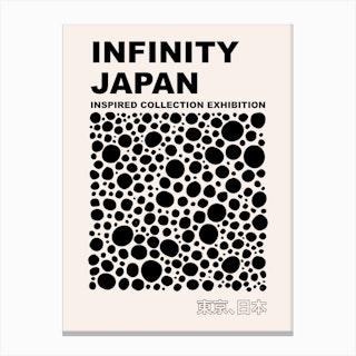 Dots Infinity Yayoi Inspired Black Canvas Print
