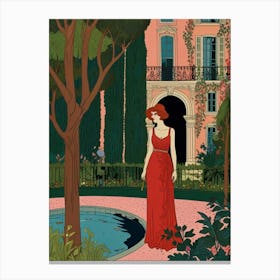 Lady In Red Canvas Print