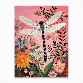 Floral Animal Painting Dragonfly 2 Canvas Print