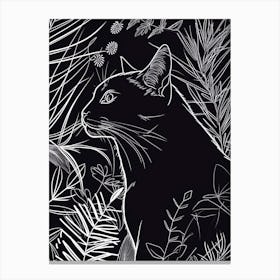 Chausie Cat Minimalist Illustration 4 Canvas Print