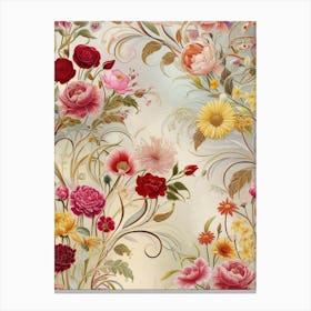 Floral Wallpaper 1 Canvas Print