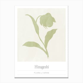 Japan Flower Market, Japandi Floral Silhouette in Sage Green Canvas Print