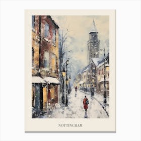 Vintage Winter Painting Poster Nottingham United Kingdom 3 Canvas Print