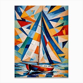 Sailboat Cubism Canvas Print