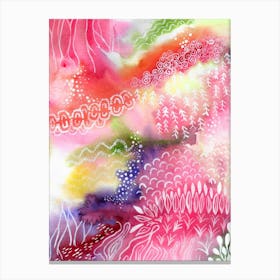 Abstract Watercolor Garden Canvas Print