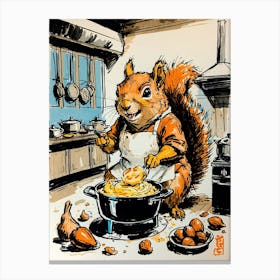Squirrel In The Kitchen 1 Canvas Print