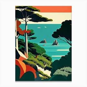 Atlantic Islands Of Galicia National Park Spain Retro Canvas Print