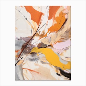 Yellow And Orange Autumn Abstract Painting Canvas Print