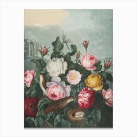 Roses And Birds Canvas Print