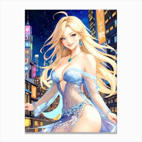 Sexy Anime Girl Painting (1) Canvas Print