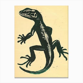 Oustalets Lizard Block Print 1 Canvas Print
