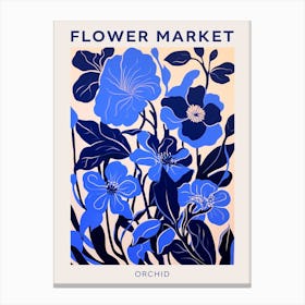 Blue Flower Market Poster Orchid 2 Canvas Print