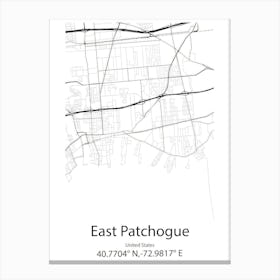 East Patchogue,United States Minimalist Map Canvas Print