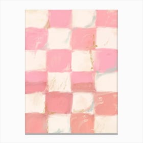 Pink checks Canvas Print