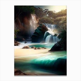 Waterfall Beach, Australia Realistic Photograph (3) Canvas Print