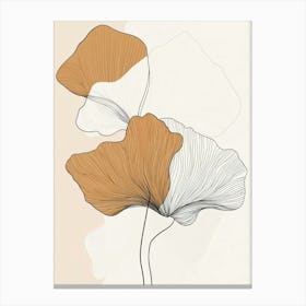 Line Drawing Of A Leaf 31 Canvas Print