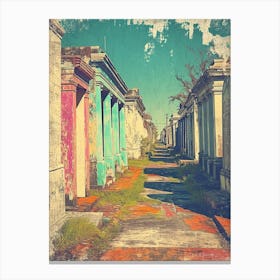 St Louis Cemetery No 1 Vintage Poster 1 Canvas Print