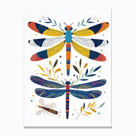 Colourful Insect Illustration Dragonfly 7 Canvas Print