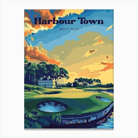 Harbour Town Golf Links South Carolina Hilton Head Travel Art Illustration Canvas Print