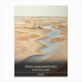 Lenis Maranhenses National Park Brazil Watercolour 1 Canvas Print