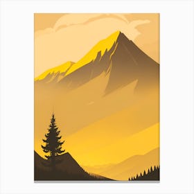 Misty Mountains Vertical Composition In Yellow Tone 38 Canvas Print