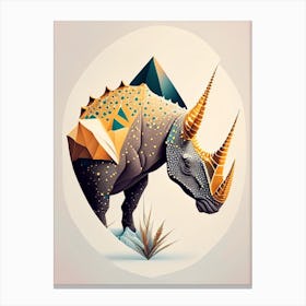 Avaceratops Terrazzo Style Dinosaur Canvas Print