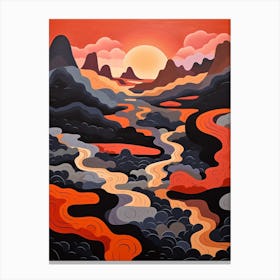 Volcanic Abstract Minimalist 7 Canvas Print