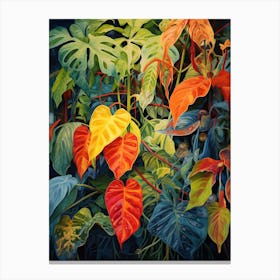 Tropical Plant Painting Devils Ivy  1 Canvas Print