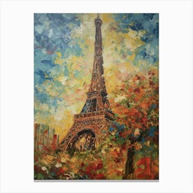 Eiffel Tower Paris France Vincent Van Gogh Style 15 Canvas Print