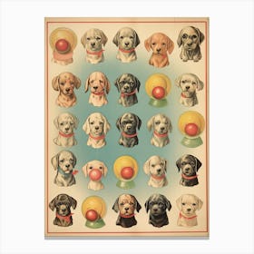 Collection Of Vintage Bubblegum Dogs Kitsch Canvas Print