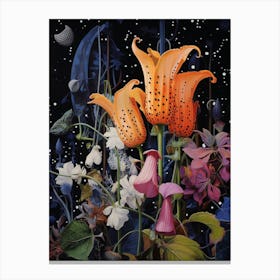 Surreal Florals Canterbury Bells 1 Flower Painting Canvas Print