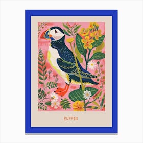 Spring Birds Poster Puffin 4 Canvas Print