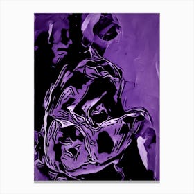 Nude Woman Purple And Black Canvas Print
