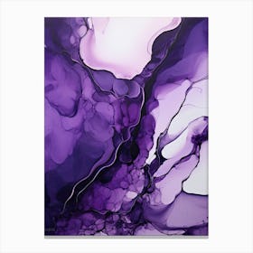 Purple And Black Flow Asbtract Painting 1 Canvas Print