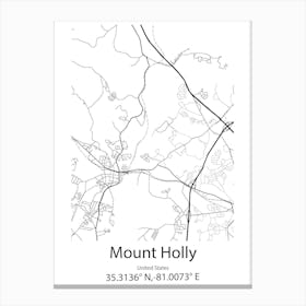 Mount Holly,United States Minimalist Map Canvas Print