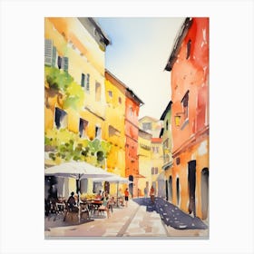 Ravenna, Italy Watercolour Streets 4 Canvas Print