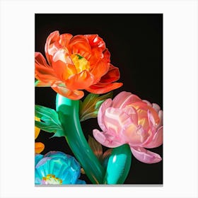 Bright Inflatable Flowers Peony 4 Canvas Print