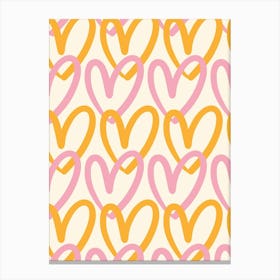 Pink Hearts Canvas Print