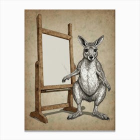 Kangaroo With Easel Canvas Print