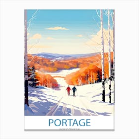 Portage Wisconsin Print Small Town Charm Art Portage Cityscape Poster Wisconsin Landscape Wall Art Midwestern Town Decor American Hometown 1 Canvas Print