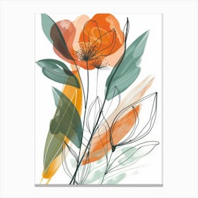 Orange Flowers 9 Canvas Print