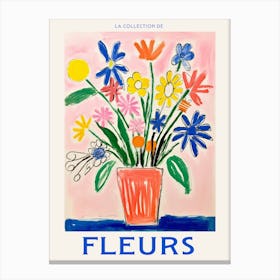 French Flower Poster Edelweiss Canvas Print