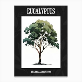 Eucalyptus Tree Pixel Illustration 1 Poster Canvas Print